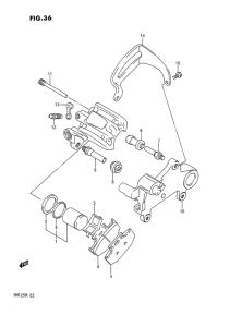 RM125 Задний суппортs