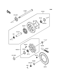 BJ250 Заднее колесо и цепь