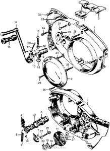 CL72 Kick starter + right crankcase cover