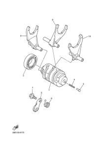 WR450F Shift cam & fork