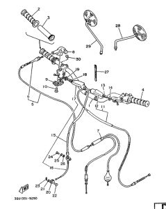 TY125 Steering handle. cable
