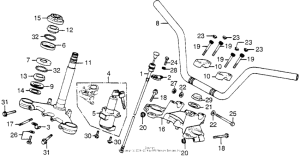 CB750 Handlebar + top bridge + stem