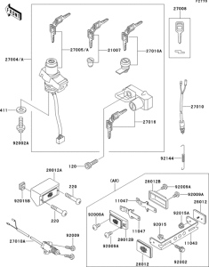 ZX600 Замок зажигания