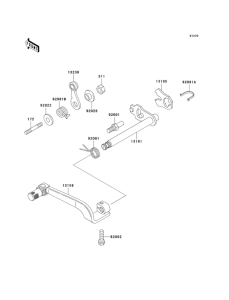 KDX125 Механизм переключения передач