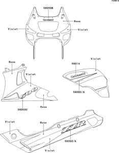 ZX500 Decals(violet / rose)(zx500-d1)