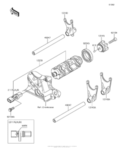 KLZ1000 Валы и вилки переключения передач