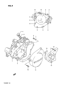 TS200 Crankcase cover ass`y  (v