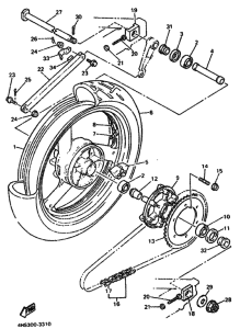 YZF750SP YZF750SPF Rear wheel complete assy