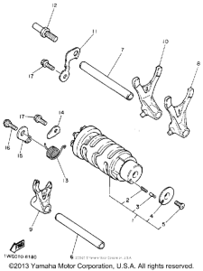 FZR400A Shift cam-fork
