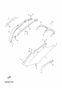 YP125R Боковая крышка