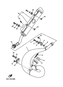 YZ250 YZ250M Выхлоп