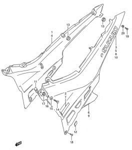 GSX600 Обтекатель задний