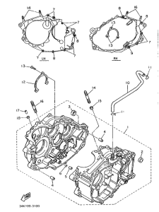 XT600H (33.OKW) Картер двигателя