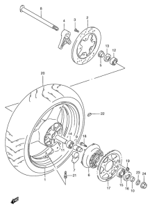 GSF1200S (ABS) Rear wheel complete assy