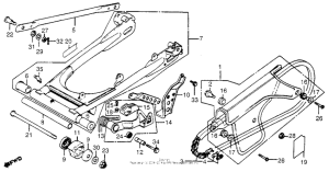 XR185 Swingarm + chain case