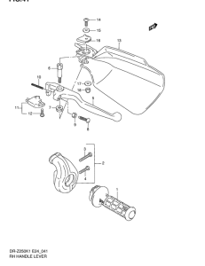 DR-Z250 Rh handle lever