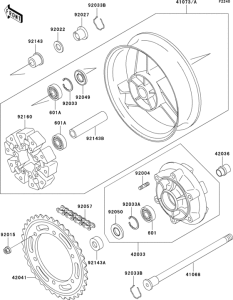 ZX1100 Заднее колесо и цепь