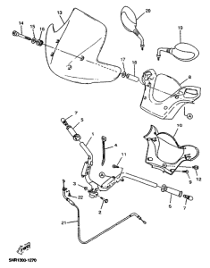 YP150D Steering handle. cable