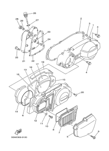 YP250 Крышка картера двигателя