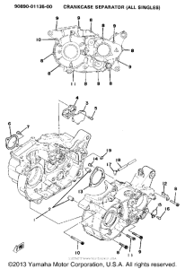 SR500F Картер двигателя