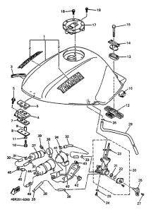 XJ600N Топливный бак