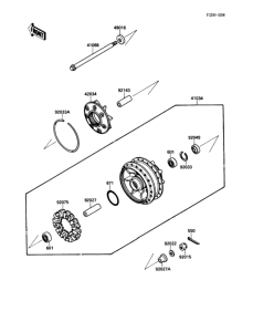 VN1500 Заднее колесо и цепь