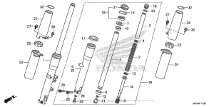 VT750C2B Передняя вилка