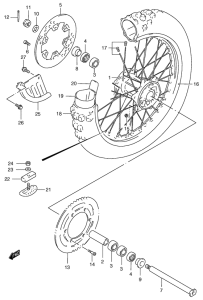 RM125 Rear wheel complete assy