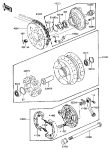 KZ750 CSR Rear hub / brake / chain
