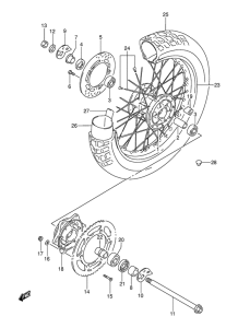 DR250 Rear wheel complete assy