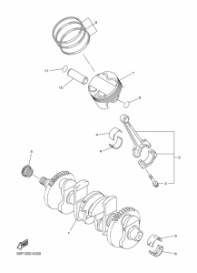 FZ8-S Коленчатый вал и Поршень