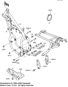 KX125 Рама ,крепежные детали