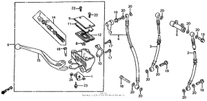 CB700SC Front brake master cyl. + right control lever