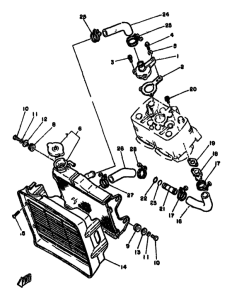 RD250LC Radiator. hose
