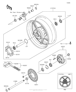 ZX1000 Заднее колесо и цепь