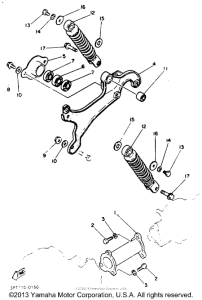 PW50E Swing arm - rear shocks