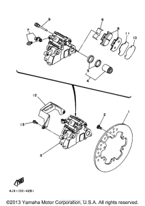 WR250Z Задний суппорт