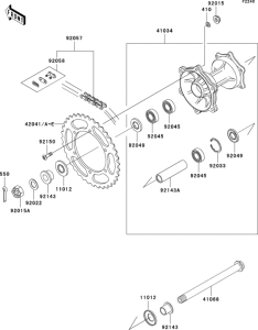 KX500 Задняя ступица колеса