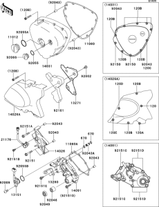 EJ650 Левая крышка двигателя