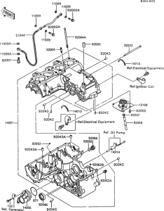 ZX600 Картер двигателя