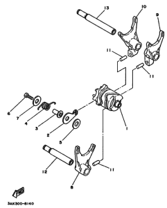 TZ250 Shift cam & fork