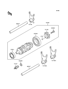 ZX636 Gear change drum / shift fork