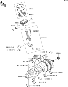 ZX1400 Коленвал и поршни