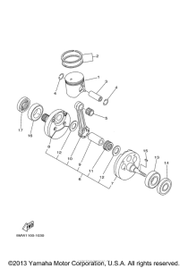 YZ250N1 Коленчатый вал и Поршень