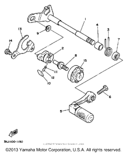 YZ125B Вал переключения