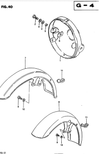 GSX400 Headlamp housing - front fender