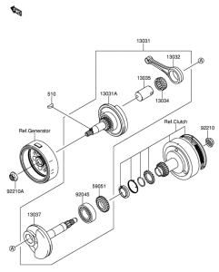 DR-Z110 Вал коленчатый
