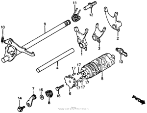 CR80R Gearshift drum 80-82