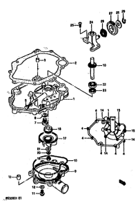 GS500 Oil pan-water pump