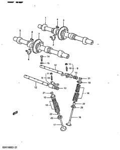 GSX1100 Распределительный вал-клапаны